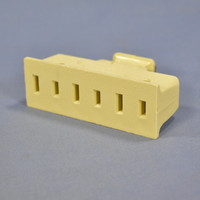 Leviton Ivory Triplex Swivel Receptacle Outlet Adapter Non-Grounding 15A 125V NEMA 1-15 69-I
