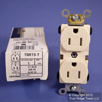Leviton Light Almond COMMERCIAL Tamper Resistant Duplex Receptacle Outlet 15A 125V TBR15-T