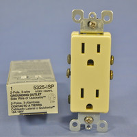 Leviton Ivory Residential Decora Receptacle Duplex Outlet NEMA 5-15R 15A 5325-I