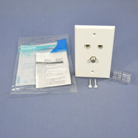 Leviton White Phone Data F-Connector 3-Port Nylon Wallplate Cat5e 5EA10-S3W