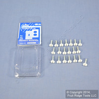 20 Leviton White 1/2" Wallplate Cover Screws 6-32 Thread Oval Head Slot 88000