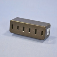 Leviton RESIDENTIAL Polarized Brown Triple Tap Outlet Adapter NEMA 1-15R 15A 125V 63 Bulk