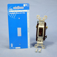 Leviton Brown 3-Way Toggle Wall Light Switch 15A 120V Residential 1453-2 Carded