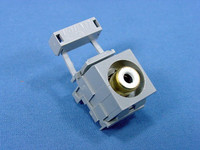 Leviton Quickport Gray RCA Stereo Audio Jack White Stripe Barrel Cat 5, 5e, 6 40735-RWG