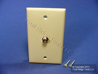 Leviton 1-Gang Ivory Coaxial Cable Wall Plate Video Jack F-Type CATV 80781-I-001