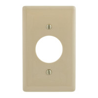 Hubbell Ivory UNBREAKABLE 1.40" Dia. Receptacle Wallplate Mid-Size Outlet Cover 1-Gang Single Outlet Cover NPJ7I