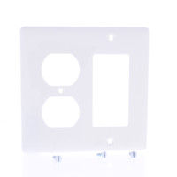 Hubbell White Decorator/Rocker/GFCI Outlet Cover UNBREAKABLE Duplex Receptacle Wallplate NP826W