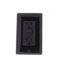 Hubbell Black GFCI Receptacle Duplex Outlet LED Indicator 5-20R 20A 125V GF20BKLA