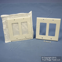 2 Leviton White Decora 2-Gang UNBREAKABLE Wallplates GFCI GFI Covers 80409-NW