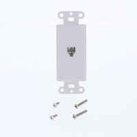 Eaton White Plastic Mount 4-Conductor Decorator Voice/Data Modular Jack 3560-4W