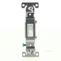 Eaton White Framed Toggle Wall Light Switch Single Pole 15A 120V 1301-7W Boxed
