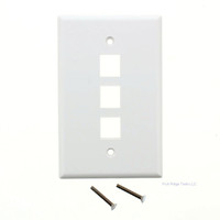 Eaton White Large Flush Mount Midsize 1-Gang Modular 3-Port Wallplate 5530W-MSP