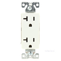 Eaton White COMMERCIAL Grade Decorator Receptacle Duplex Outlet NEMA 5-20R 20A Back & Side Wired 6352WM