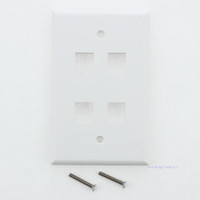 New Eaton White 1-Gang Mid-Size Flush Mount 110 Style 4-Port Wallplate 5540W-MSP