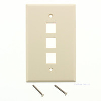 New Eaton Ivory 1-Gang Mid-Size Flush Mount 110 Style 3-Port Wallplate 5530V-MSP