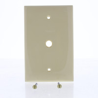 Leviton Ivory Midway Video 1Gang Wall Jack Hexagonal Opening Wallplate 40539-HMI