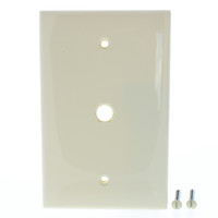 Leviton Almond Midway 1G Video Wall Jack Hexagonal Opening Wallplate 40539-HMA