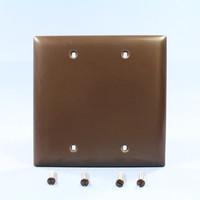 P&S Trademaster Brown 2-Gang Blank Box Mount Unbreakable Wallplate Cover TP23