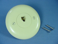 Leviton Ivory Modular Round Phone Jack Telephone Wall Plate Type 625B 40229-I