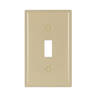 Eaton Ivory RESIDENTIAL 1-Gang Toggle Switch Plastic Wallplate Cover 2134V