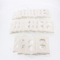 25 Eaton 1-Gang Lt Almond Duplex Outlet Receptacle Covers Wallplate 2132LA