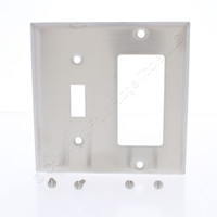 Eaton Toggle Switch GFCI Rocker Cover Stainless Steel Decorator Wallplate  93432
