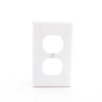Eaton 1-Gang White Duplex Outlet Receptacle Cover Plastic Wallplate 2132W