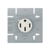 Eaton Receptacle Outlet Oven Range Stove 14-50R 50A 125/250V w/ Cover 1168-2-BX