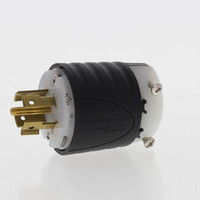 Pass & Seymour Black/White Nylon Turnlok Grounding Locking Plug NEMA L22-20P 20A 277/480V 3-Phase 4-Pole 5-Wire L2220-P