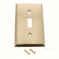 Creative Accents/Jackson Deerfield 9AB101 1-Gang Toggle Switch Cover Wallplate, Steel Switchplate with Brushed Antique Brass Plated Finish