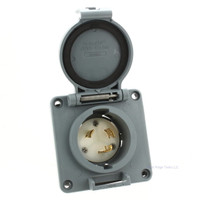 Bryant Hubbell Locking Reverse Service Flanged Inlet Plug w/Cover NEMA L6-30P 30A 250V 70630SWR