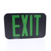 Hubbell LED AC Powered Exit Sign Black w/Green Letters CAGB