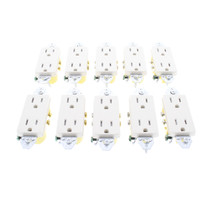 10 Light Almond Tamper Resistant Decorator Outlets 5-15R 15A RRD15KLATR NO EARS