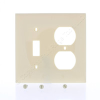 Mulberry Ivory UNBREAKABLE Midi Size 2-Gang Combination Toggle Switch Duplex Outlet Wallplate 734832