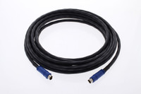 Hubbell 20Ft 8-Pin Mini DIN M/M VGA Cable PlugnPlay XEnd Plenum Patch VGA6P20BK