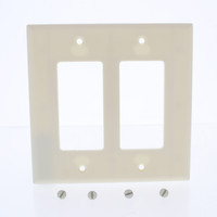 Cooper Mid-Size Lt Almond 2-Gang Decorator Wallplate GFCI GFI Cover 2052LA