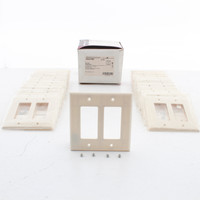 25 Cooper Mid-Size Light Almond 2-Gang Decorator Wallplate GFCI Covers 2052LA