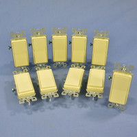 10 Leviton Decora Ivory Rocker Wall Light Switches 15A 120/277V Single Pole Residential Grade 5601-2I