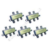 5 Leviton 900 MHz 4-Way Coaxial F-Type Connector Video Adapter Splitters 40987-4