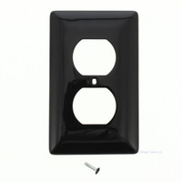 Hubbell Black 1-Gang UNBREAKABLE Receptacle Wallplate Duplex Outlet Cover NP8BK