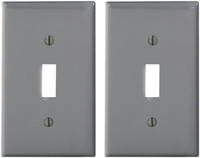 2 Leviton Gray Unbreakable Toggle Switch Cover Wall Plate Switchplates 80701-GY