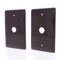 2 Hubbell Ivory Telephone Cable Wallplates UNBREAKABLE Cover .625" Opening Box Mount NP737I