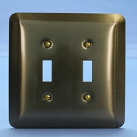 Leviton JUMBO 2-Gang Antique Brass Switch Cover Wall Plate Switchplate
