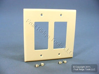 Leviton Light Almond 2-Gang Decora UNBREAKABLE MIDWAY Wallplate Thermoplastic GFI GFCI Cover PJ262-T