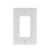 Eaton White Decorator 1G UNBREAKABLE Mid-Size Wallplate Rocker GFCI Cover PJ26W