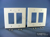 2 Leviton White 2-Gang Decora UNBREAKABLE MIDWAY Wallplates Thermoplastic GFI GFCI Covers PJ262-W
