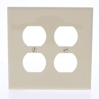 Eaton Ivory Mid-Size 2-Gang UNBREAKABLE Duplex Receptacle Wallplate Cover PJ82V