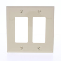 Eaton Ivory 2-Gang Decorator UNBREAKABLE Mid-Size Rocker Wallplate GFCI Cover PJ262V