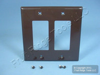 Leviton Brown 2-Gang Decora UNBREAKABLE MIDWAY Wallplate Thermoplastic GFI GFCI Cover PJ262