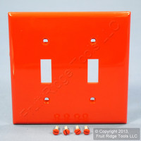 New Leviton Red UNBREAKABLE 2-Gang Toggle Switch Nylon Wallplate Cover 80709-R